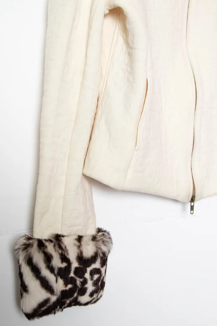 Women's Versace Faux Fur Collared Jacket (S)