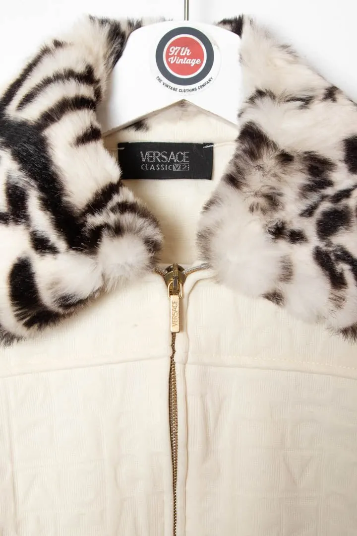 Women's Versace Faux Fur Collared Jacket (S)