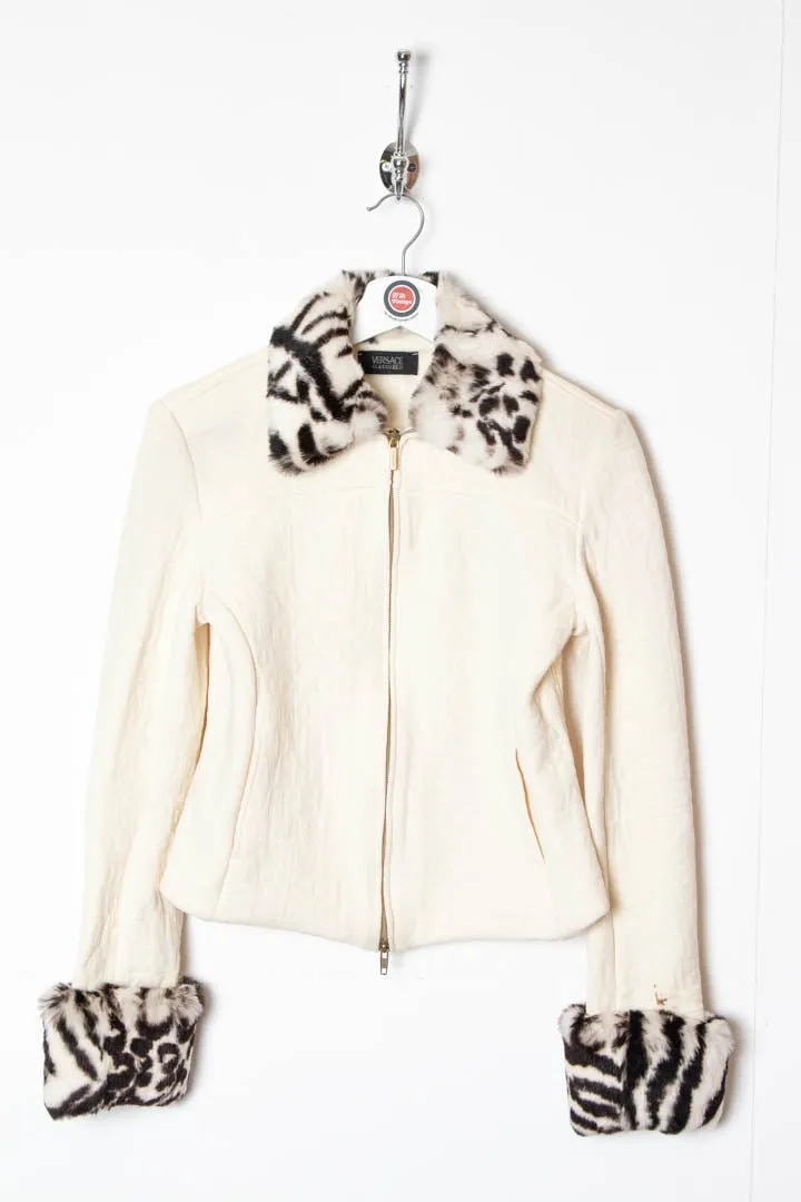 Women's Versace Faux Fur Collared Jacket (S)