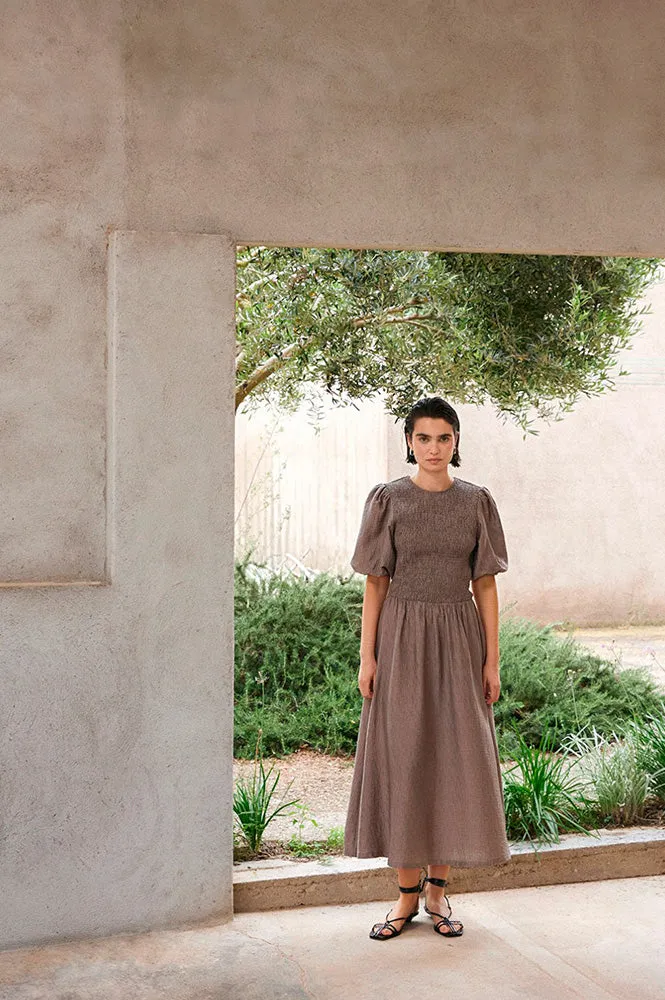 Yerse Procida Khaki Midi Dress